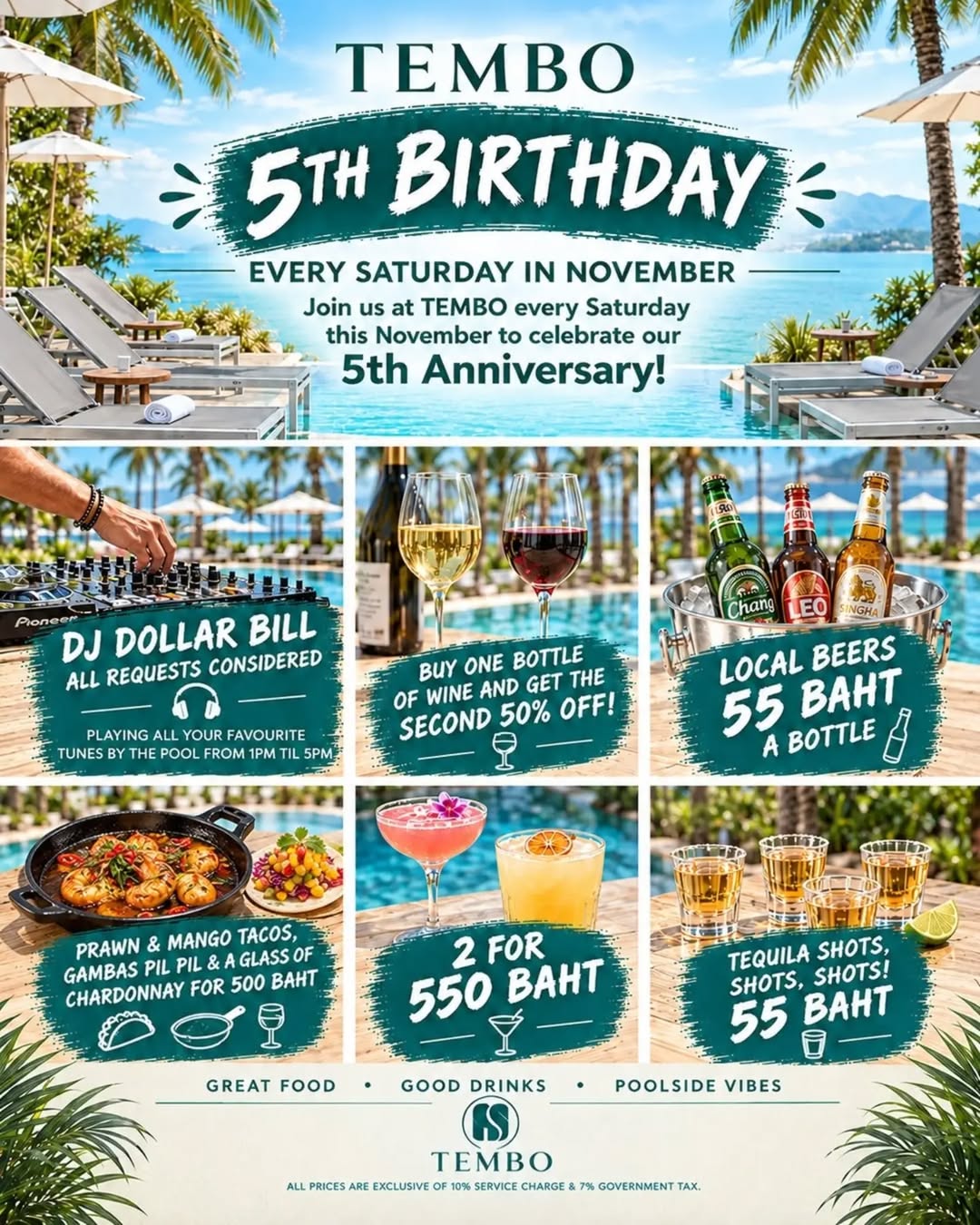 Tembo's 5th Birthday Saturdays flyer