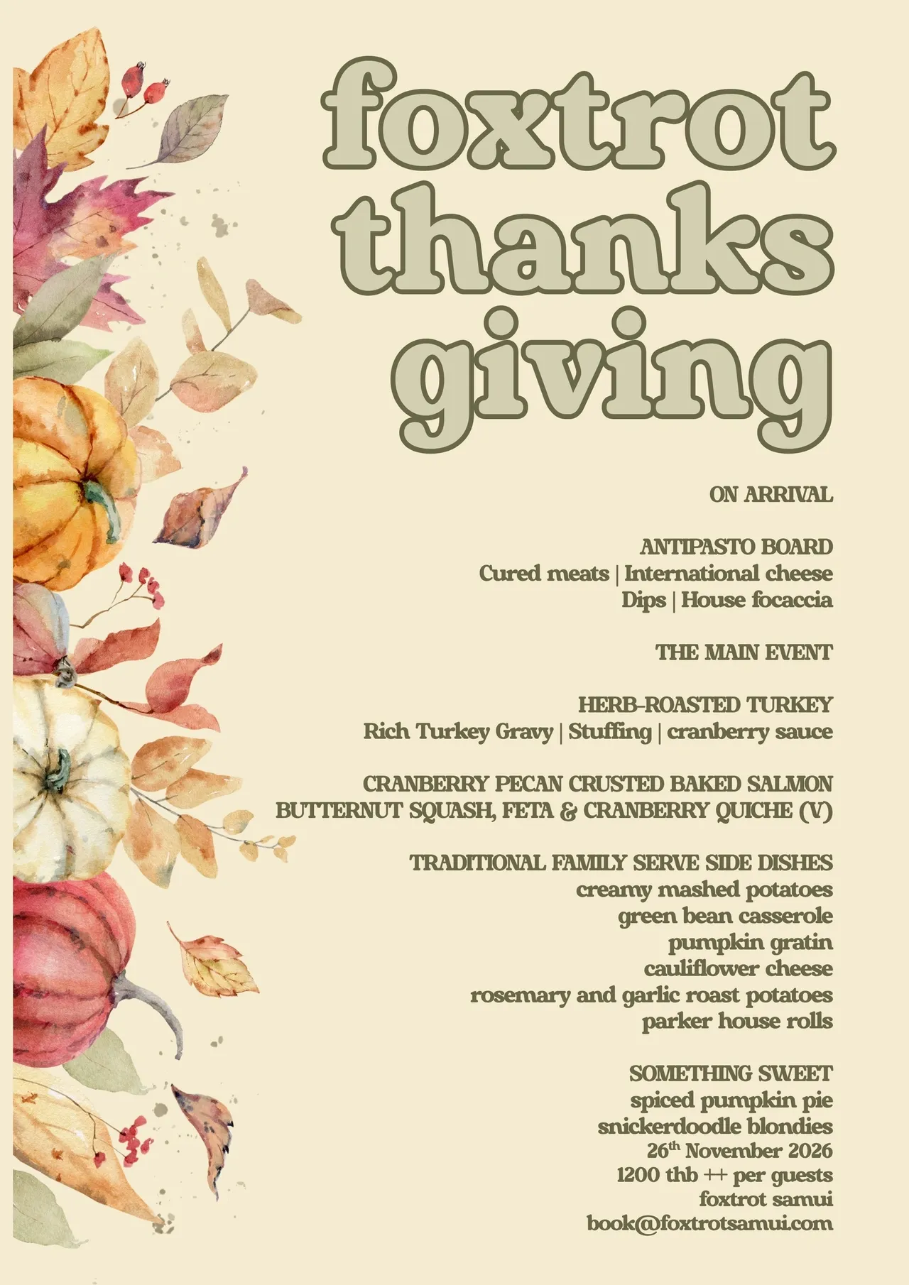 Thanksgiving Dinner flyer